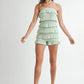 MABLE Pointelle Knit Fabric Ruffled Tube Romper Rompers