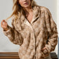 Double Take Checkered Long Sleeve Fuzzy Jacket - DAVERRI FASHIONS