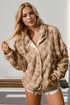 Double Take Checkered Long Sleeve Fuzzy Jacket - DAVERRI FASHIONS