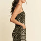 Davi & Dani Leopard Spaghetti Straps Wide Leg Jumpsuit Jumpsuits
