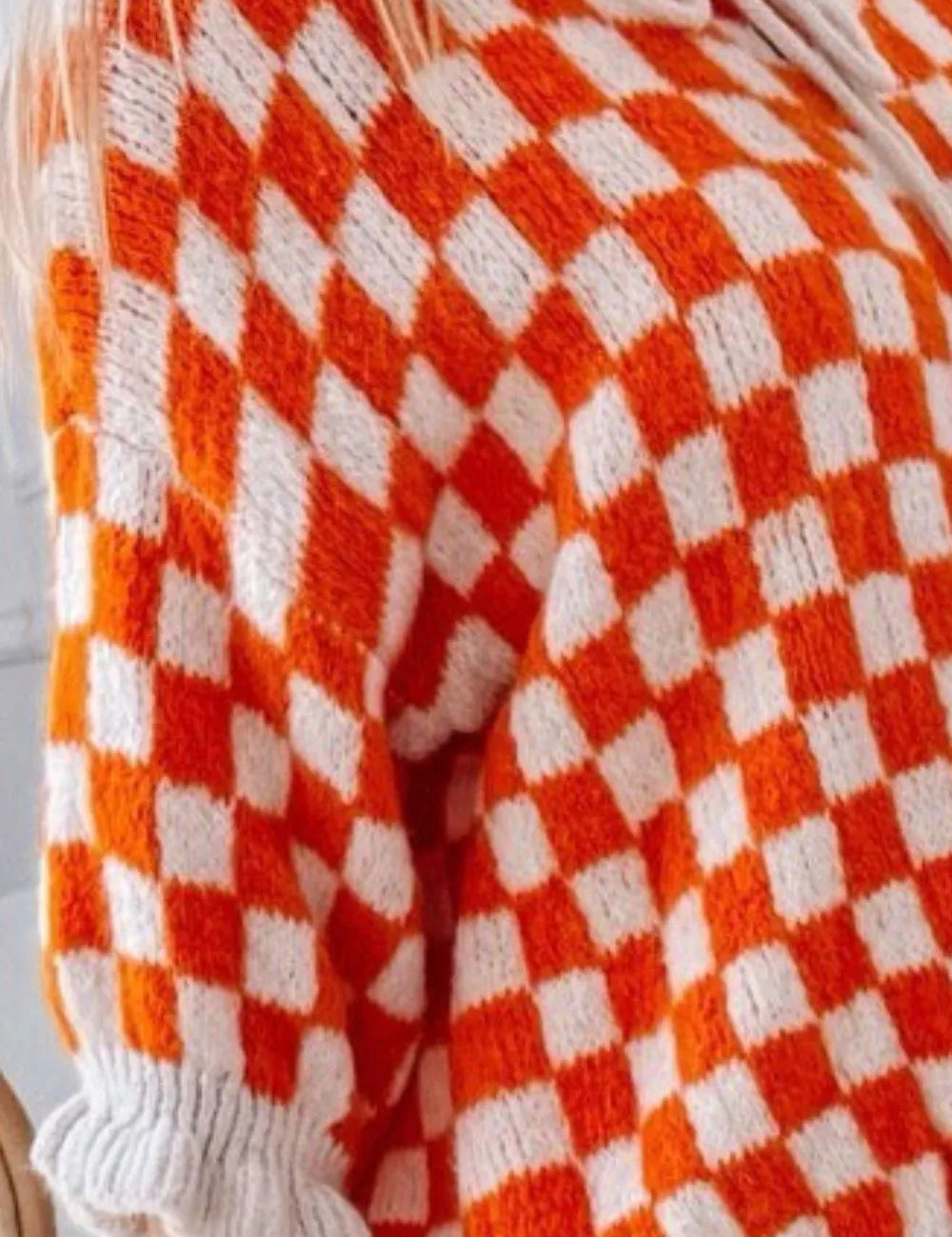 Double Take Tied Checkered Dropped Shoulder Flounce Sleeve Cardigan | Cardigans Daverri Fashions