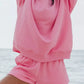 Pink oversized relaxed fit round neck sweatshirt with ribbed cuffs and hem