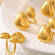 18K Gold-Plated Irregular Bypass Ring | Rings Daverri Fashions