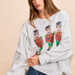 BiBi Christmas Sequin Nutcrackers Embroidery Sweatshirt - DAVERRI FASHIONS