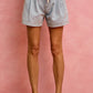 SO ME mid-rise light-wash denim shorts with cotton tape drawstring