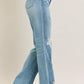 Judy Blue Full Size High Waist Rigid Magic Star Shaped Destroy 90's Straight Jeans Plus Size - DAVERRI FASHIONS