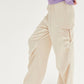 Satin Drawstring Hem Cargo Pants Cargo Pants