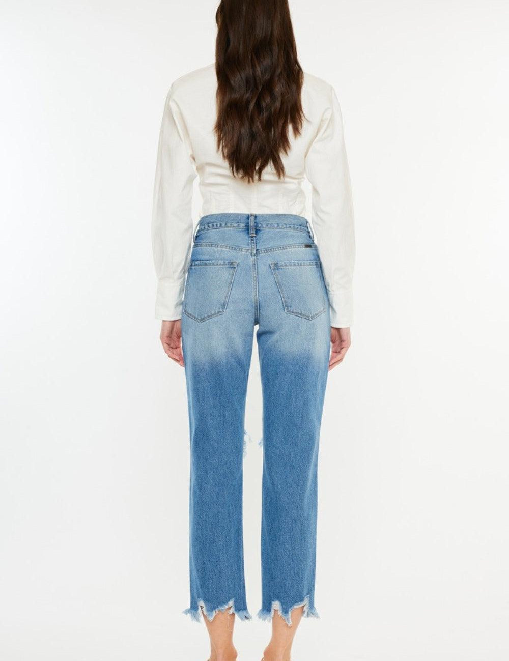 Kancan Distressed Frayed Hem Cropped Jeans | Jeans Daverri Fashions