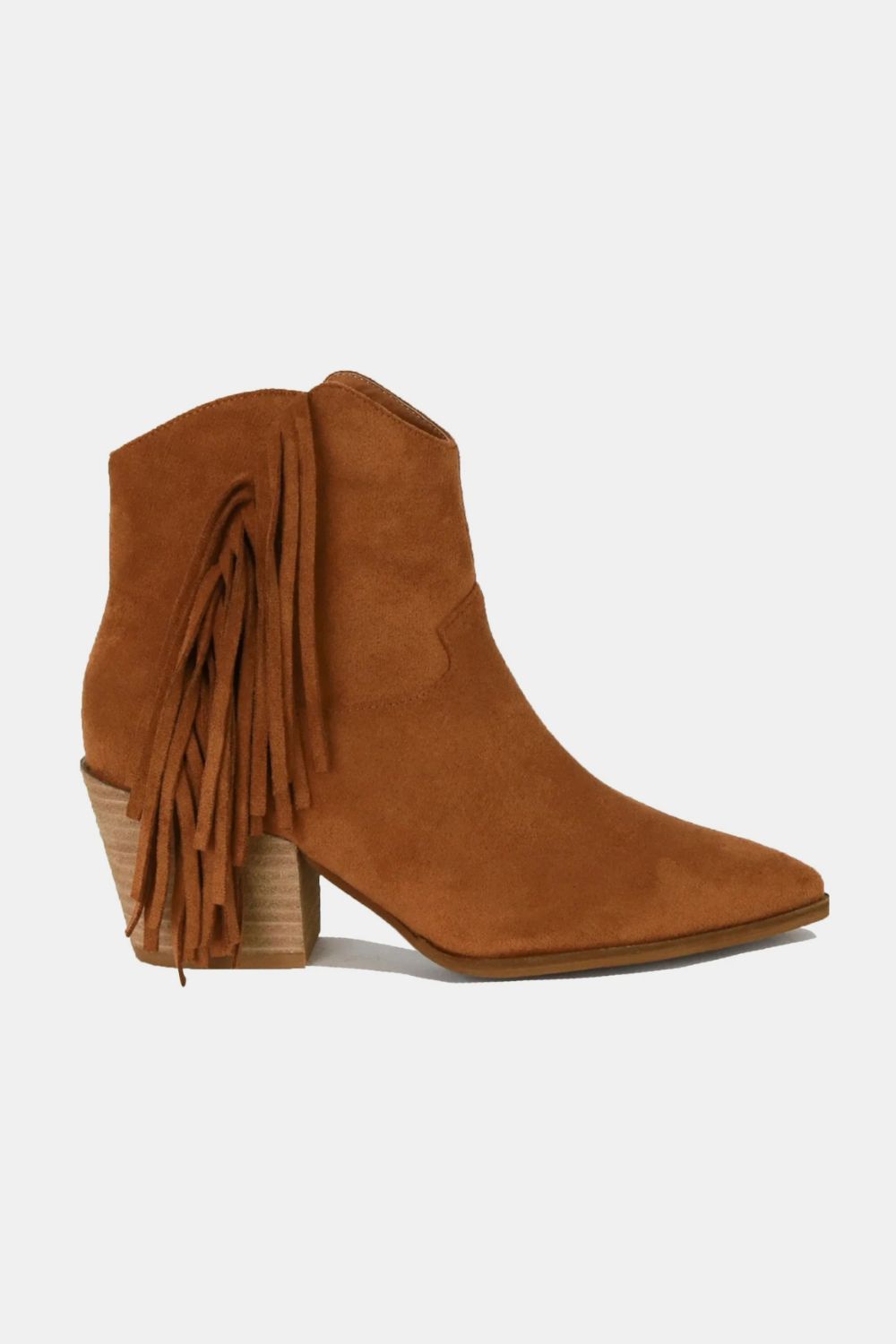 Beast Fashion Suede Fringe Point Toe Ankle Boots Footwear