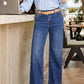 Daverri Fashions Raw Hem Unique Cuffs Straight High Rise Loose Jeans - DAVERRI FASHIONS