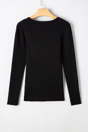 Amaya Ribbed Knit Cold Shoulder Sweater | Sweaters Daverri Fashions