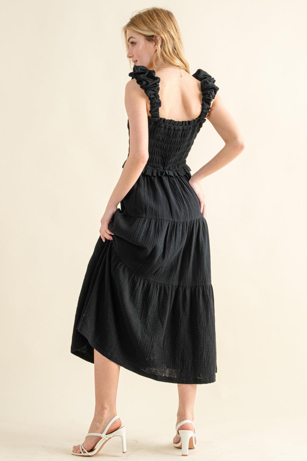 And The Why Smocked Ruffled Tiered Dress | Daverri Fashions