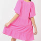 VERY J Texture V-Neck Ruffled Tiered Dress Midi Dresses