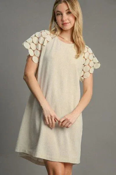 Umgee Round Neck Mini Dress Plus Size - DAVERRI FASHIONS