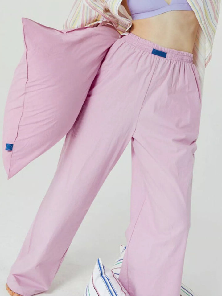 Elastic Waist Wide Leg Pants | Loungewear Pants Daverri Fashions