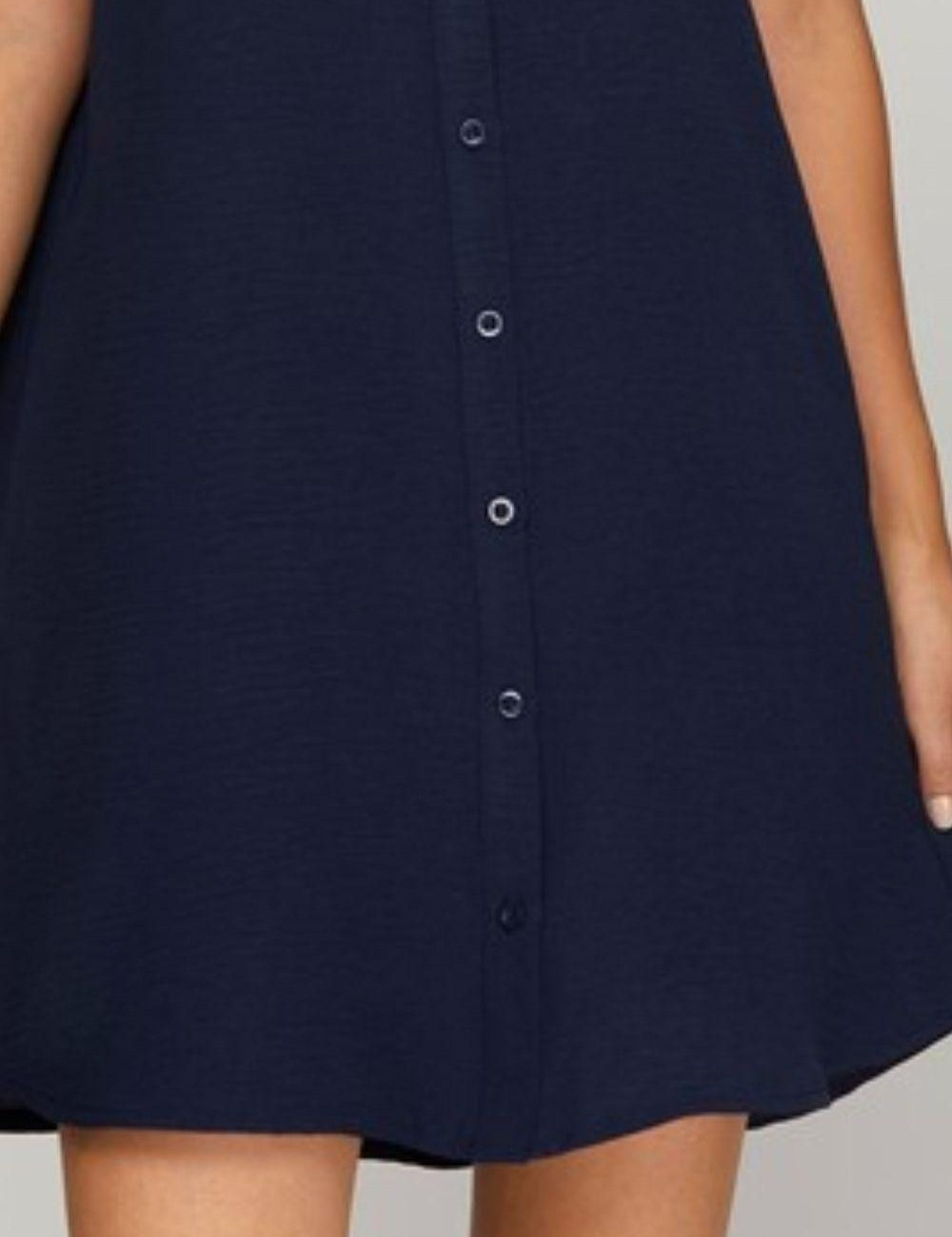 She + Sky Full Size Button Down Short Sleeve Woven Shirt Dress Plus Size | Mini Dresses Daverri Fashions