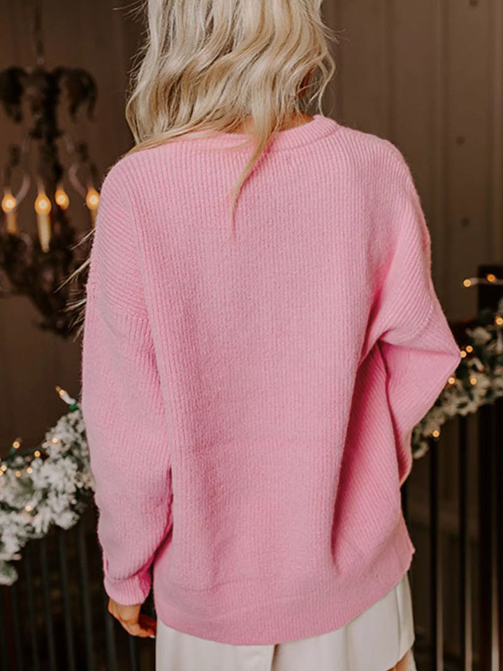 Merry Candy Cane Christmas Crew Neck Sweater | Sweaters Daverri Fashions