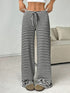 Striped Wide Leg Drawstring Pants - DAVERRI FASHIONS