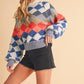 Aemi + Co Diamond Mock Neck Raglan Sleeve Sweater Sweaters