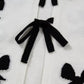 Tie Front Bow Pattern Cardigan - DAVERRI FASHIONS