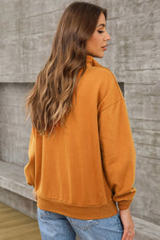 Quarter Zip Dropped Shoulder Sweatshirt | Sweatshirts Daverri Fashions