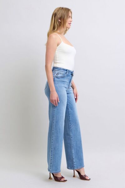 Judy Blue Full Size Wide Leg Jeans with Pockets Jeans