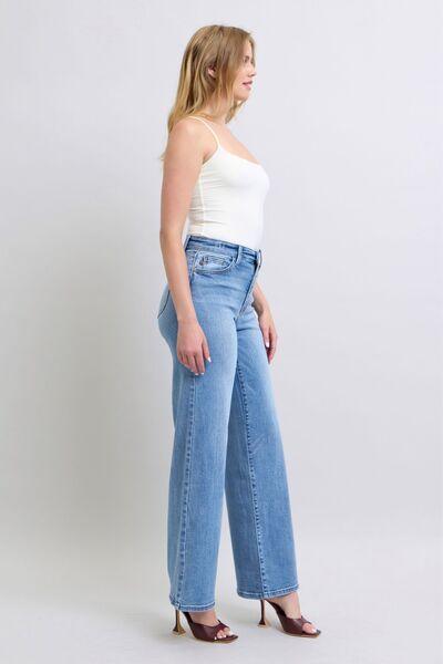Judy Blue Full Size Wide Leg Jeans with Pockets - DAVERRI FASHIONS