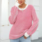 Angel Wings Striped Round Neck Long Sleeve Knit Top - DAVERRI FASHIONS