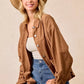 BiBi Corduroy Relaxed Fit Shacket with Back Pleat - DAVERRI FASHIONS