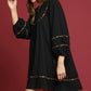 Umgee Full Size Textured Babydoll Dress with Leopard Trim Plus Size