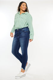 Kancan Full Size High Rise Frayed Ankle Skinny Jeans | Daverri Fashions