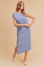 Aemi + Co Side Slit Round Neck Sleeveless Midi Dress | Mid Dresses Daverri Fashions