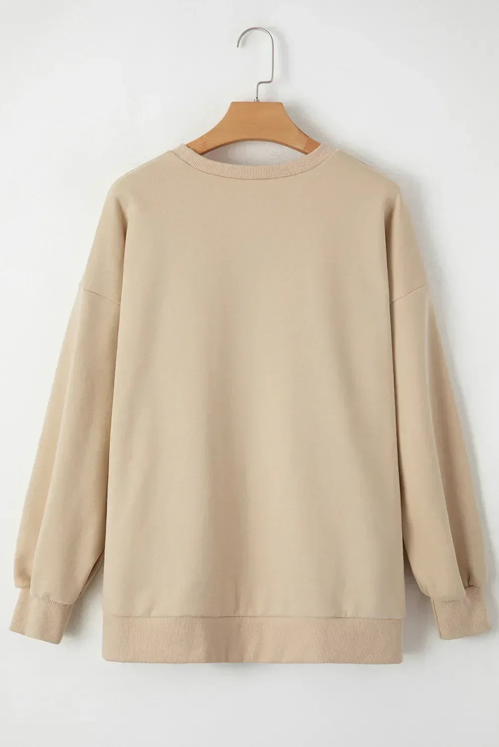 Round Neck Long Sleeve Sweatshirt - DAVERRI FASHIONS