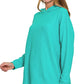 Zenana Hooded Brushed Melange Hacci Sweater Sweaters