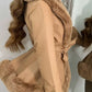 Faux Fur Trimmed Belted Coat - DAVERRI FASHIONS