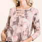 Tie Dye French Terry V-neck Top - DAVERRI FASHIONS