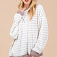 Ces Femme Striped Round Neck Drop Shoulder Sweatshirt - DAVERRI FASHIONS