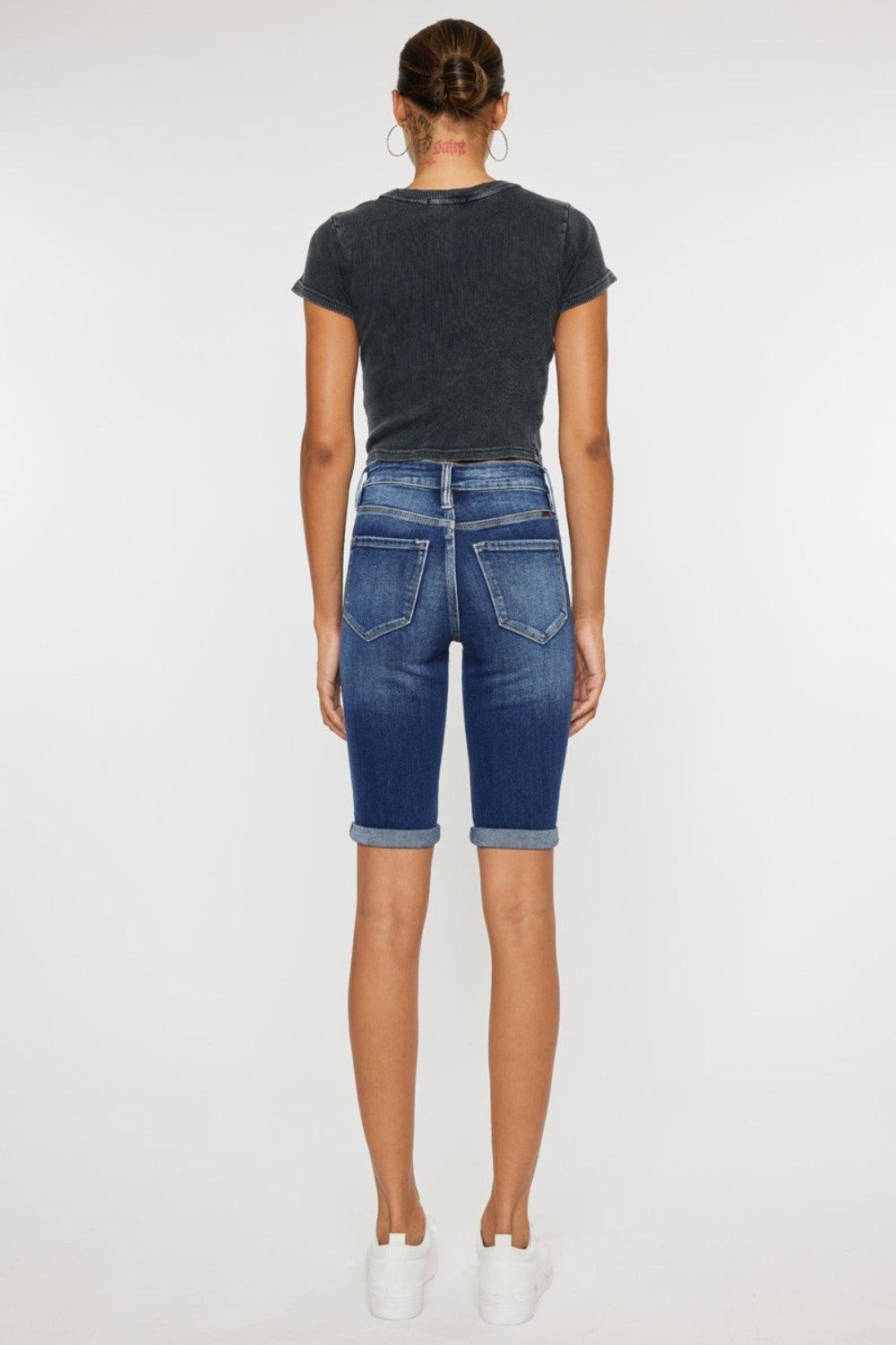 Kancan Full Size Cat's Whiskers Button Fly Denim Shorts | Daverri Fashions