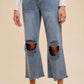 Annie Wear Distressed Raw Hem Jeans - DAVERRI FASHIONS