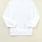 White American flag long-sleeved crewneck sweatshirt with ribbed cuffs