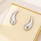 Curved Teardrop Stud Earrings - DAVERRI FASHIONS