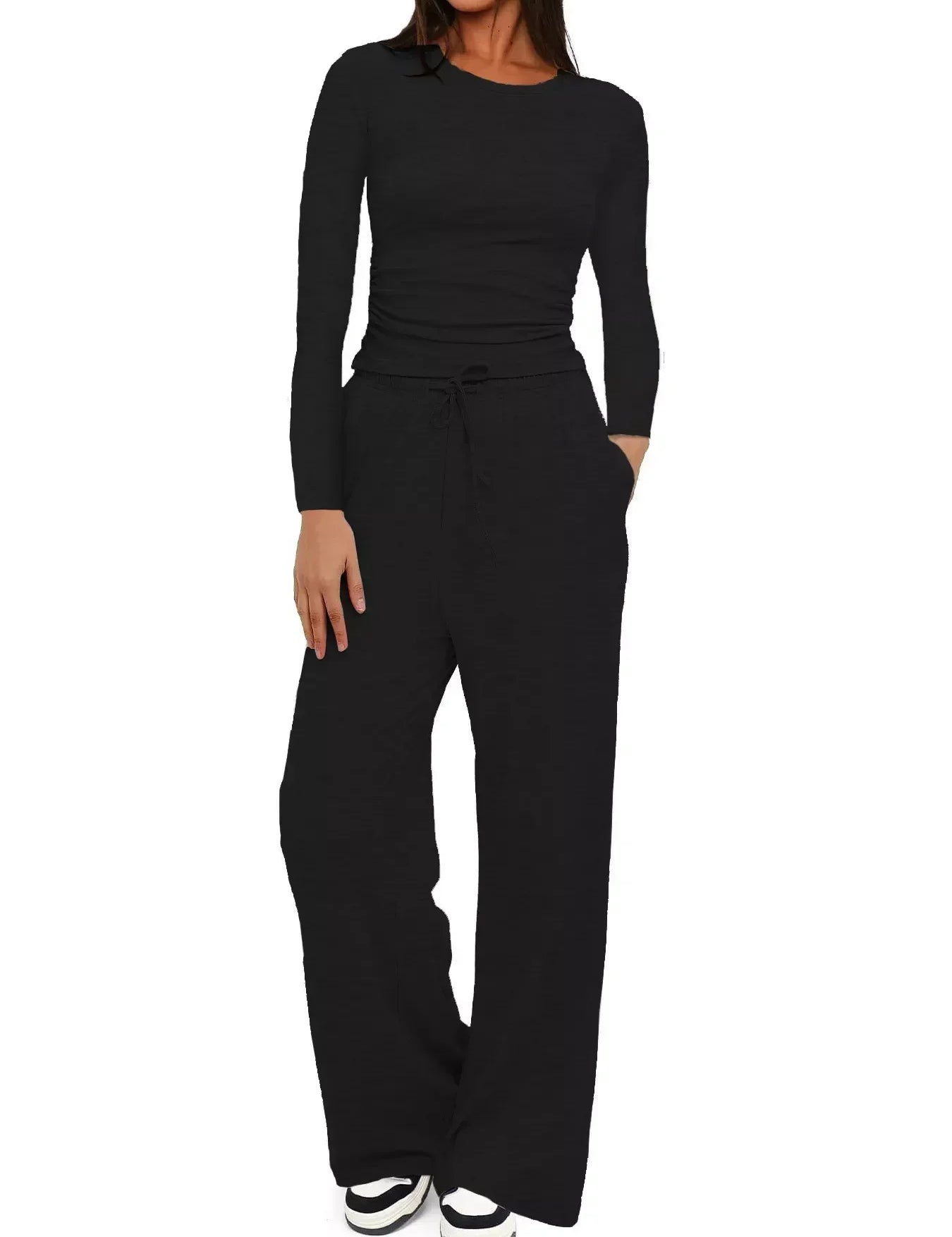 Daverri Fashions Full Size Casual Long Sleeve Top and Pants Set Plus Size - DAVERRI FASHIONS