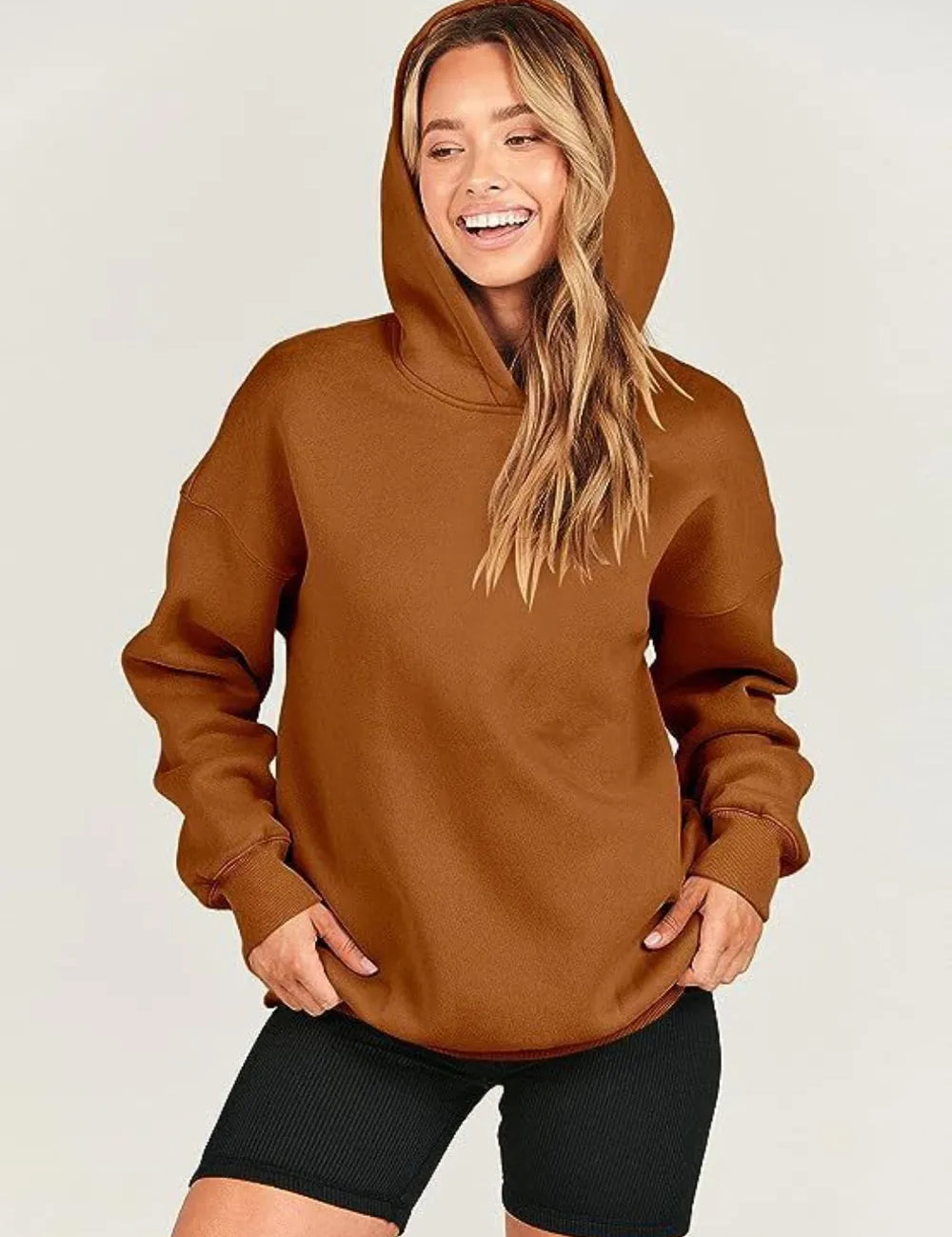 Dropped Shoulder Long Sleeve Hoodie | Hoodies Daverri Fashions