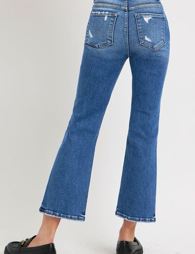 RISEN Full Size Tummy Control High Rise Crop Bootcut Jeans