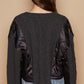 POL Cable Knit Quilting Patch V-Neck Sweater Sweaters