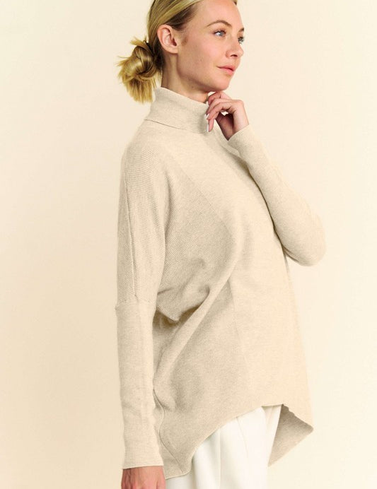 Davi & Dani Turtleneck Long Sleeve Knit Top