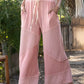 POL Elastic Waistband Wide Leg Pants with Drawstring - DAVERRI FASHIONS