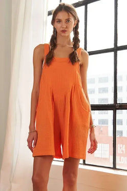 ADORA Wide Leg Overall Romper - DAVERRI FASHIONS