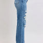 Judy Blue Full Size High Waist Heavy Destroy Straight Jeans Plus Size