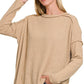 Zenana Ribbed Drop Shoulder Round Neck Sweater - DAVERRI FASHIONS